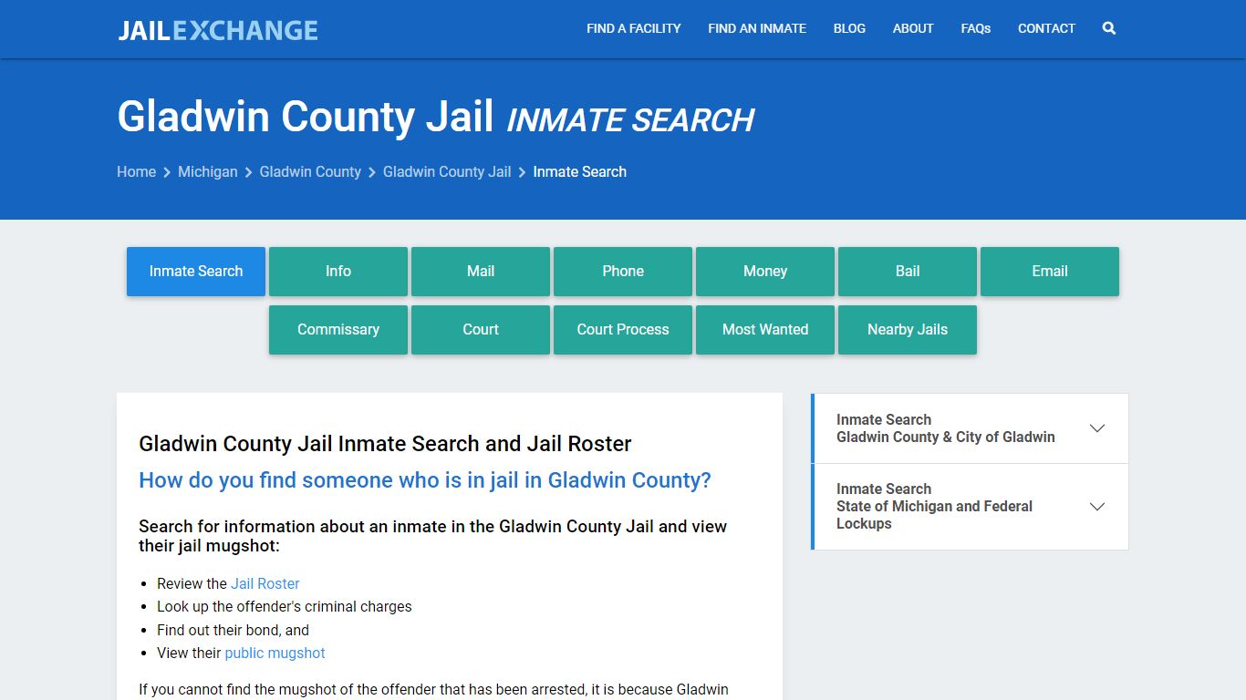 Inmate Search: Roster & Mugshots - Gladwin County Jail, MI