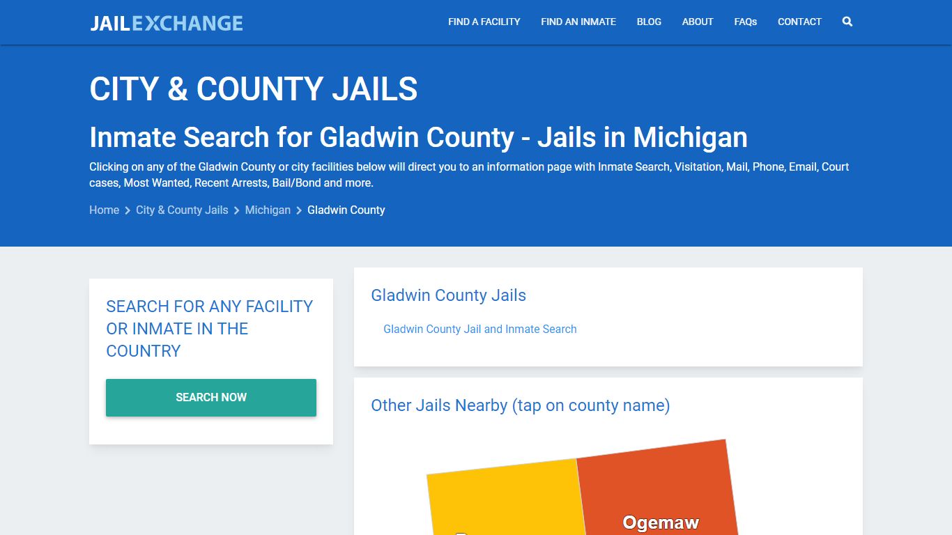 Inmate Search for Gladwin County | Jails in Michigan - Jail Exchange